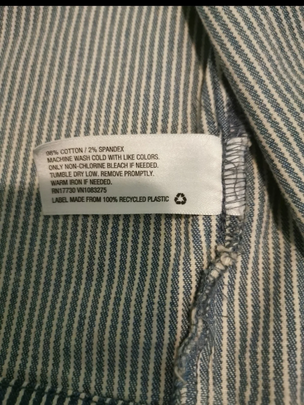 Universal Thread Striped Button-Front Cropped Jacket in Light Blue and White